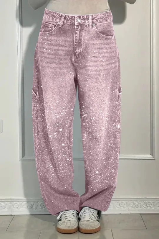 Damen-Jeans mit Strassverzierung – Lässige, bequeme Hose für Alltag & Freizeit ✨👖