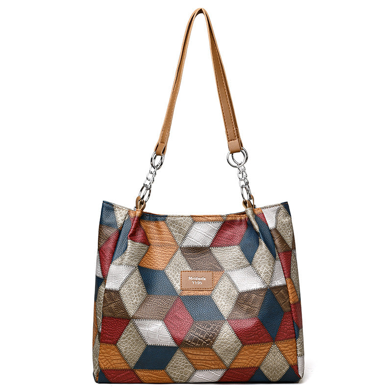 Patchwork-Tragetasche für Damen