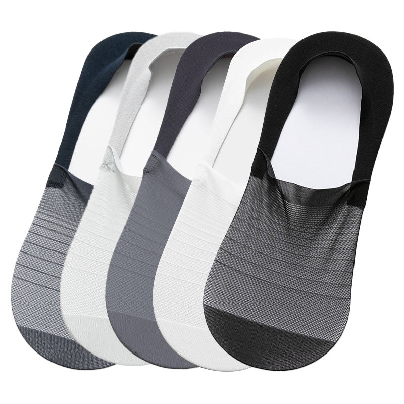 5 Pairs Ice Silk No-Show Socks Set