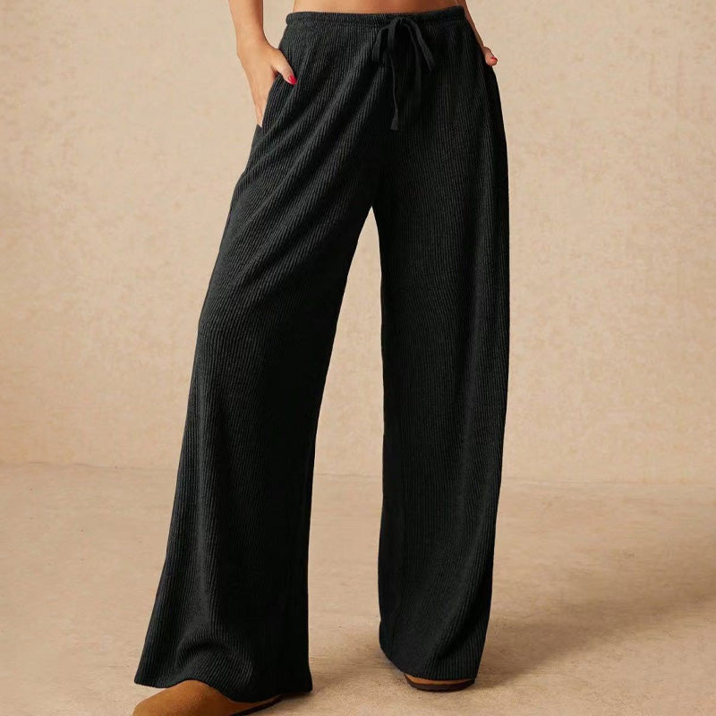 🔥Black-Friday-Mega-Angebot – 50 % Rabatt!🔥Weibliche Freizeit-Hose mit weitem Bein und Kordelzug