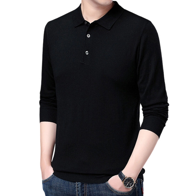 🔥Black-Friday-Mega-Angebot – 50 % Rabatt!🔥Herren Freizeit-Langarmshirt mit Kragen