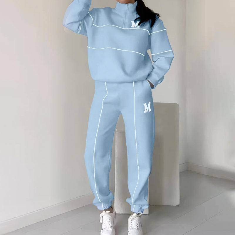⌛ Nur noch 3 Tage – 50 % auf alles! ⏰Lässiges Sweatshirt 2-teiliges Set mit Linie