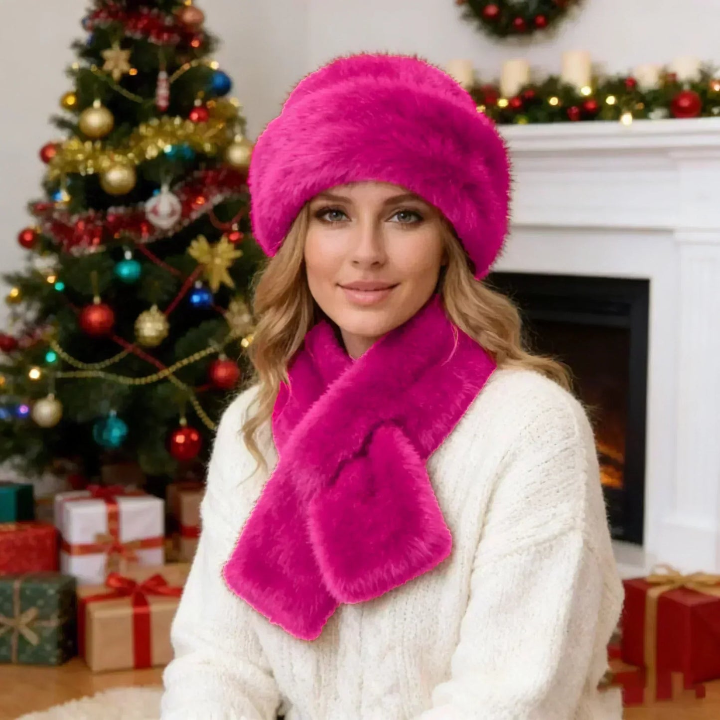 🧣👒Perfektes Set: Winterschal & Plüschmütze - Das Wärme-Duo für frostige Tage🎁