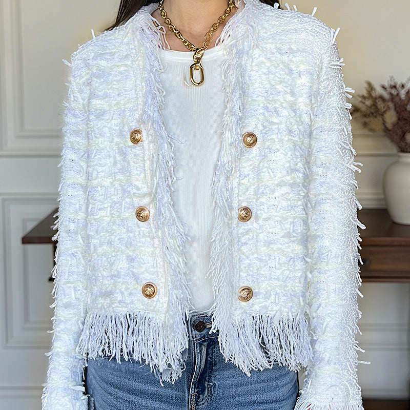 💗LETZTER TAG AKTION - 50% RABATT💗Herbstliche Eleganz: Damen Kurzjacke mit Quasten und Zierknöpfen für alle Anlässe 🍂