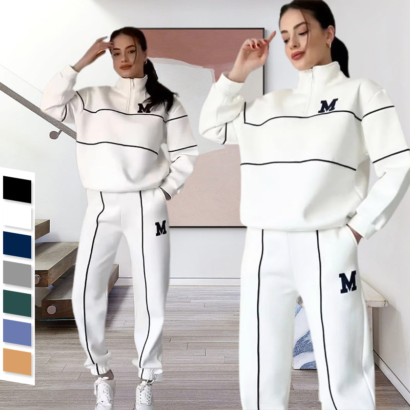 ⌛ Nur noch 3 Tage – 50 % auf alles! ⏰Lässiges Sweatshirt 2-teiliges Set mit Linie