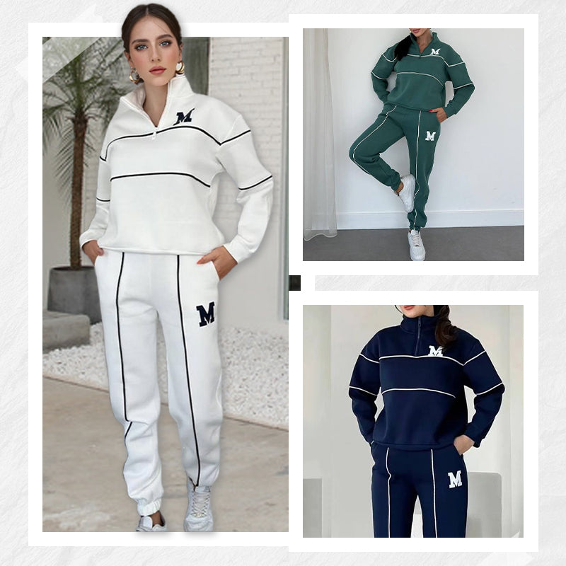 ⌛ Nur noch 3 Tage – 50 % auf alles! ⏰Lässiges Sweatshirt 2-teiliges Set mit Linie