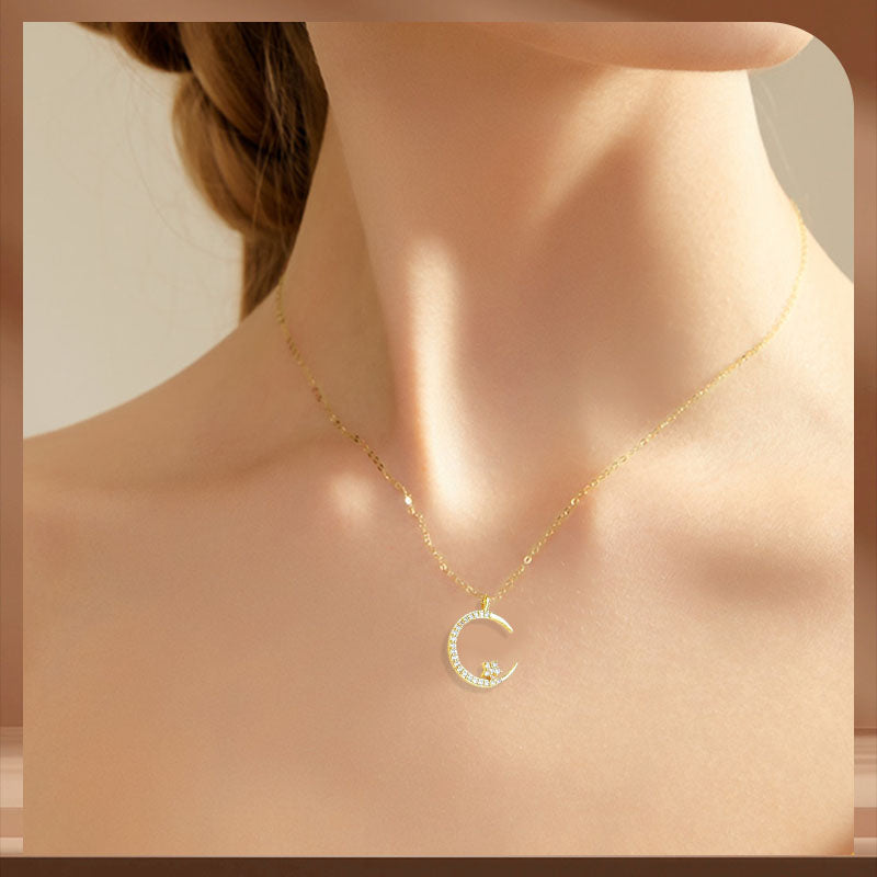 ⌛ Nur noch 3 Tage – 50 % auf alles! ⏰Funkelnde Mond & Stern Halskette🌙