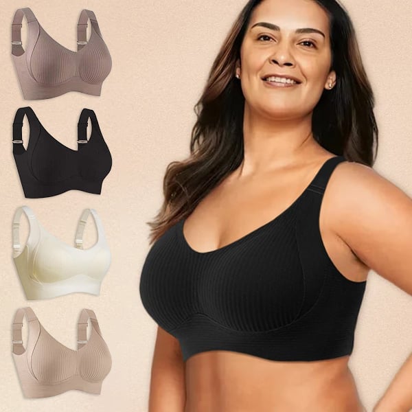 2-teiliges Set🎁 1 Kaufen, 1 Gratis 💕 Damen Rippenstrick Push-Up Verstellbarer Drahtloser BH