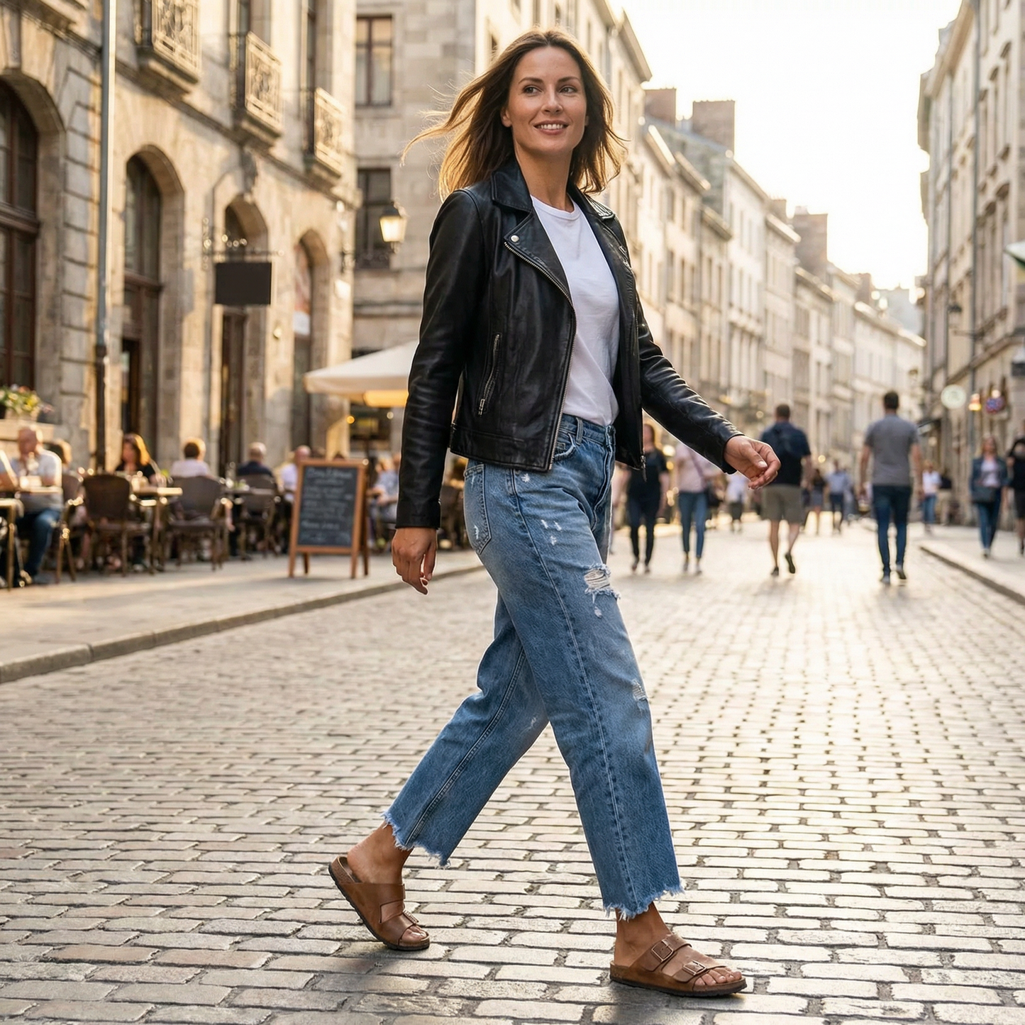 Damen-Retro-Cropped-Straight-Leg-Jeans