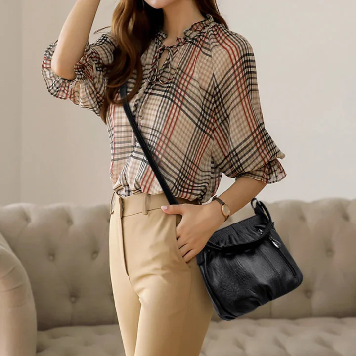 Damen Plissee-Handtasche aus weichem Material – Vielseitig tragbar als Hand-, Schulter- oder Umhängetasche 👜✨