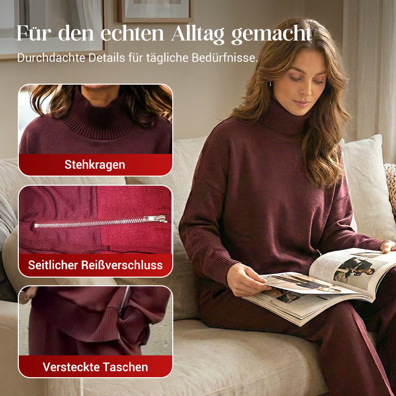 ⌛ Nur noch 3 Tage – 50 % auf alles! ⏰Sweatshirt mit hohem Kragen und seitlichem Reißverschluss & Hose im Set