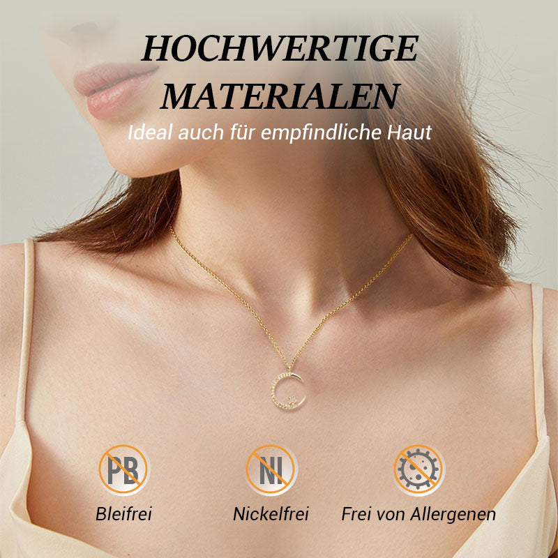 ⌛ Nur noch 3 Tage – 50 % auf alles! ⏰Funkelnde Mond & Stern Halskette🌙