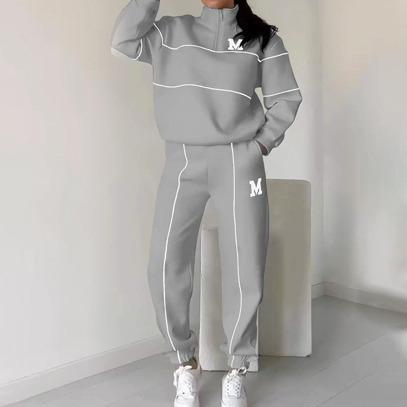 ⌛ Nur noch 3 Tage – 50 % auf alles! ⏰Lässiges Sweatshirt 2-teiliges Set mit Linie