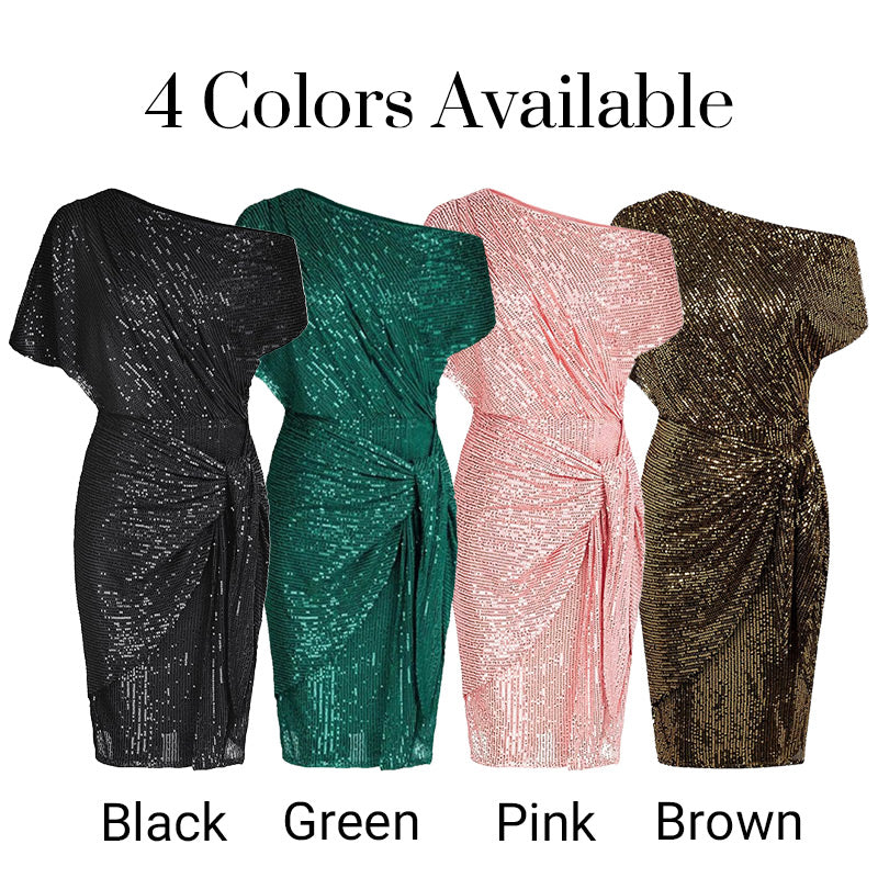 💃Einseitiges, funkelndes Partykleid für Damen mit Pailletten✨