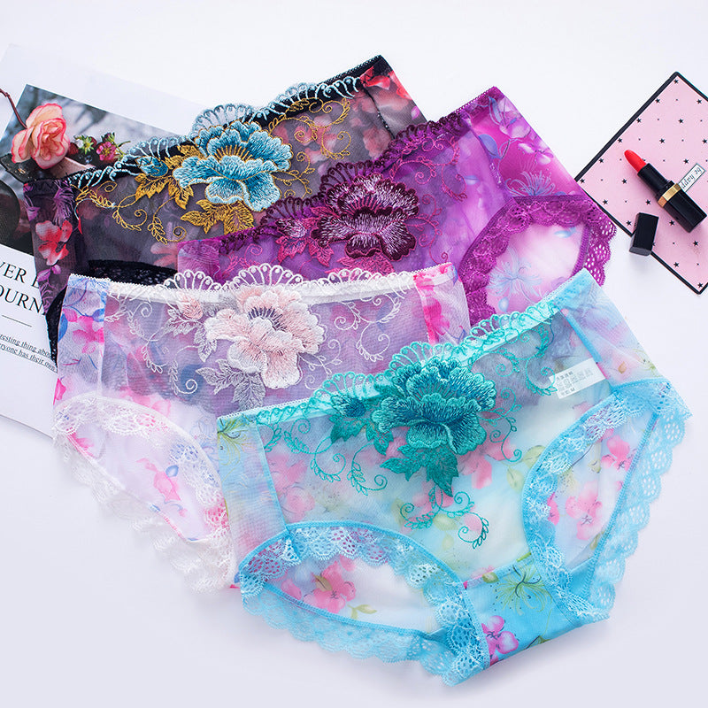 🔥Kauf 7, erhalte 7 gratis🔥 Antibakterielle Baumwollslip mit Spitzenstickerei