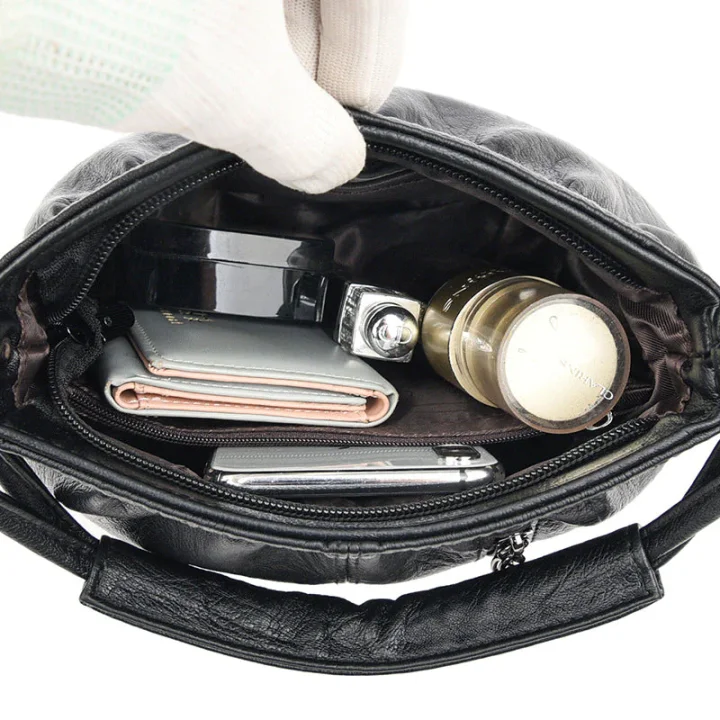 Damen Plissee-Handtasche aus weichem Material – Vielseitig tragbar als Hand-, Schulter- oder Umhängetasche 👜✨