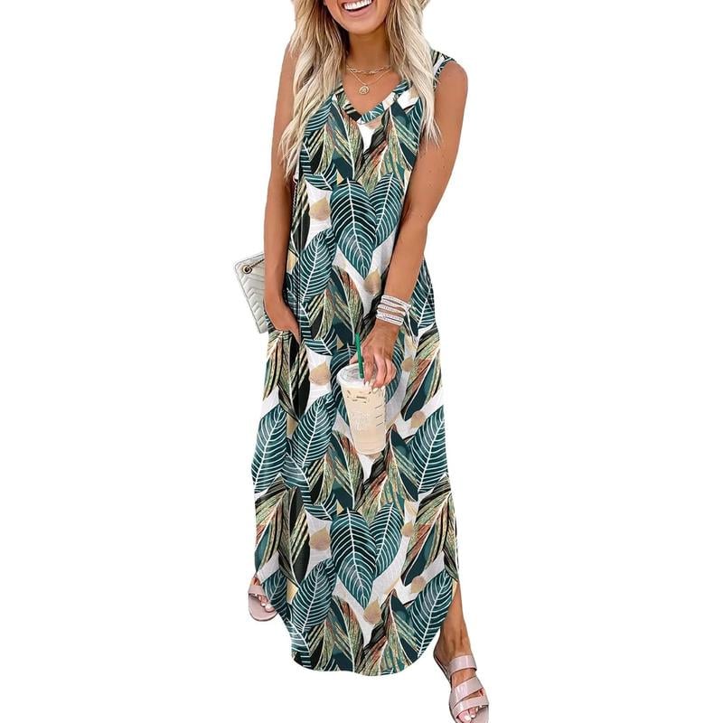 💖LETZTER TAG 60% RABATT💖Sommer Maxikleid: Urlaub-Strandkleid mit Taschen