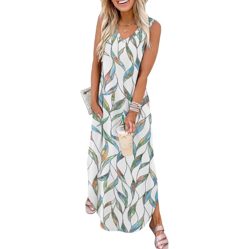 💖LETZTER TAG 60% RABATT💖Sommer Maxikleid: Urlaub-Strandkleid mit Taschen