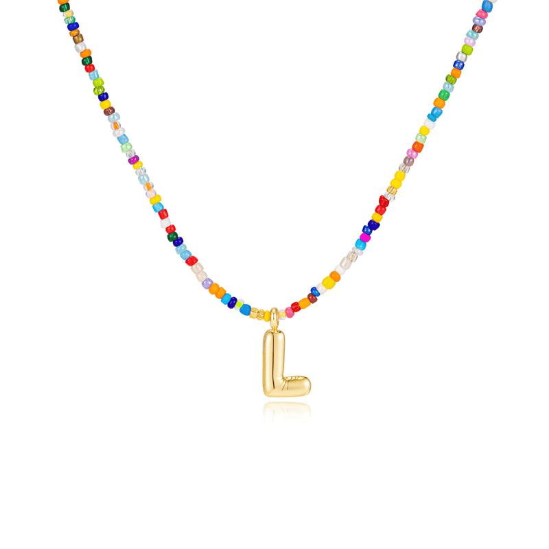 🌈LETZTER TAG DER AKTION – 50 % RABATT🎨 Buchstaben-Perlenkette für Damen🔤A-Z