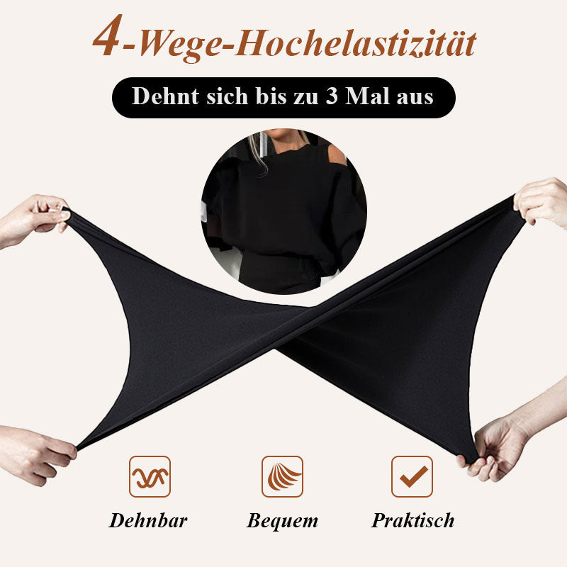 ⌛ Nur noch 3 Tage – 50 % auf alles! ⏰Damen-Set mit Sweatshirt mit schrägen Schultern und ärmellosem Kleid🌸