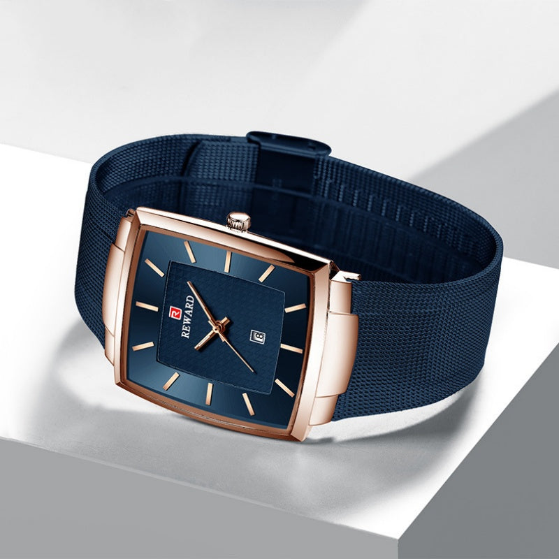 🔥Black-Friday-Mega-Angebot – 50 % Rabatt!🔥Herren Quarzarmbanduhr mit eckigem Mesh-Armband, ultraflach