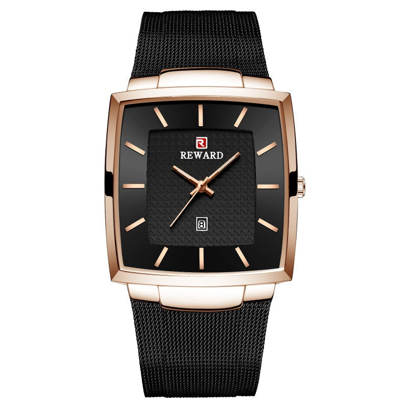 🔥Black-Friday-Mega-Angebot – 50 % Rabatt!🔥Herren Quarzarmbanduhr mit eckigem Mesh-Armband, ultraflach