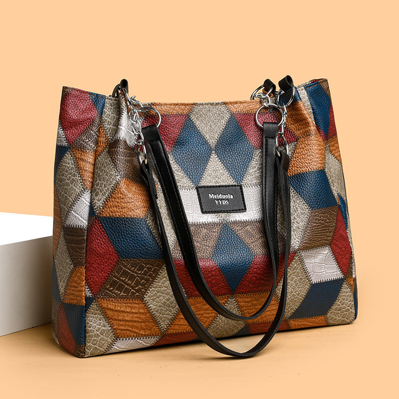 Patchwork-Tragetasche für Damen