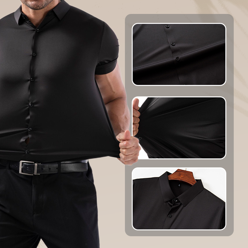 👔💨 Herren Kurzarmhemd – 4-Wege-Stretch, Bügelfrei & Knitterresistent, Modern & Bequem📦Kostenloser Versand🔥