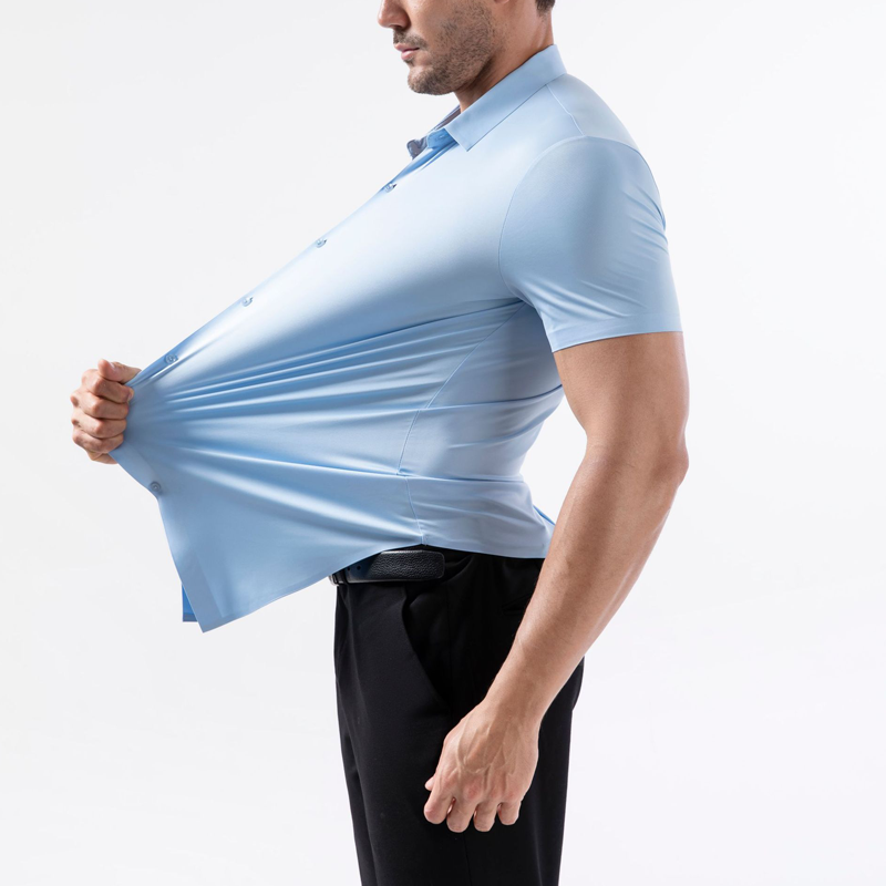 👔💨 Herren Kurzarmhemd – 4-Wege-Stretch, Bügelfrei & Knitterresistent, Modern & Bequem📦Kostenloser Versand🔥