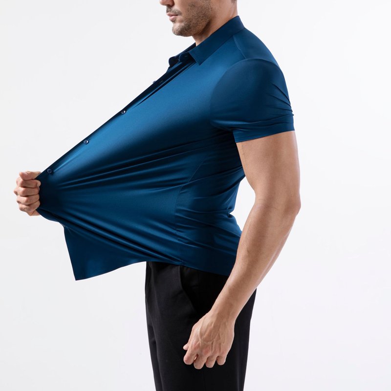 👔💨 Herren Kurzarmhemd – 4-Wege-Stretch, Bügelfrei & Knitterresistent, Modern & Bequem📦Kostenloser Versand🔥