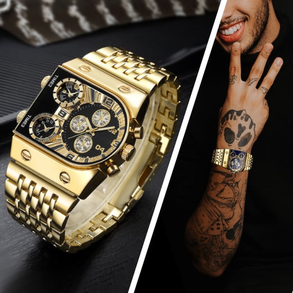 💼Business-Herrenuhr | Großes 51-mm-Zifferblatt | Faltschließe aus Gold und Edelstahl | Wasserdicht und stilvoll