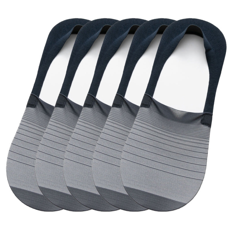 5 Pairs Ice Silk No-Show Socks Set