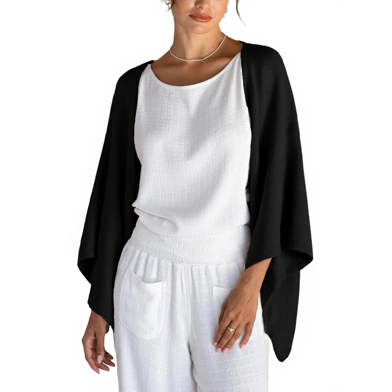 🍁Letzter Tag: 50% Rabatt✨Damen lockerer Cardigan mit 3/4-Ärmeln und offener Vorderseite