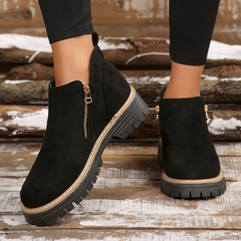⌛ Nur noch 3 Tage – 50 % auf alles! ⏰🥾Damenschuhe mit runder Spitze und Reißverschluss, für alle Fußformen geeignet