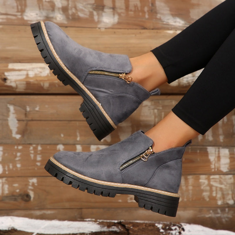 ⌛ Nur noch 3 Tage – 50 % auf alles! ⏰🥾Damenschuhe mit runder Spitze und Reißverschluss, für alle Fußformen geeignet