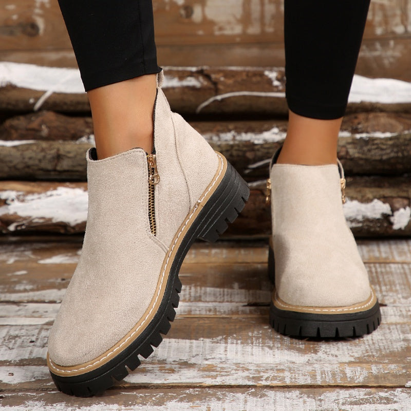 ⌛ Nur noch 3 Tage – 50 % auf alles! ⏰🥾Damenschuhe mit runder Spitze und Reißverschluss, für alle Fußformen geeignet