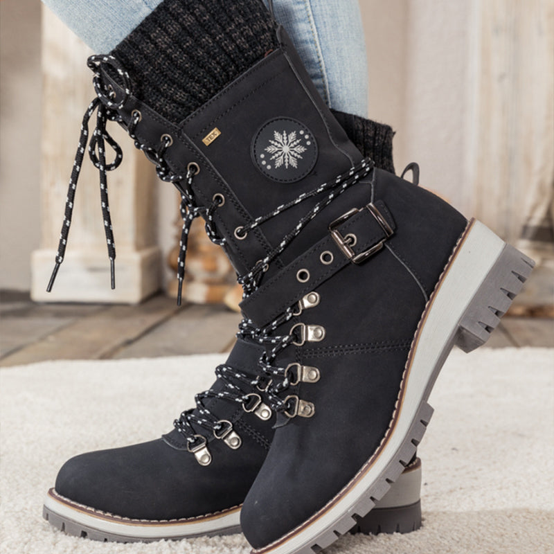 🎁Limited Deal: Stiefelette mit Keilabsatz & Strick-Detail