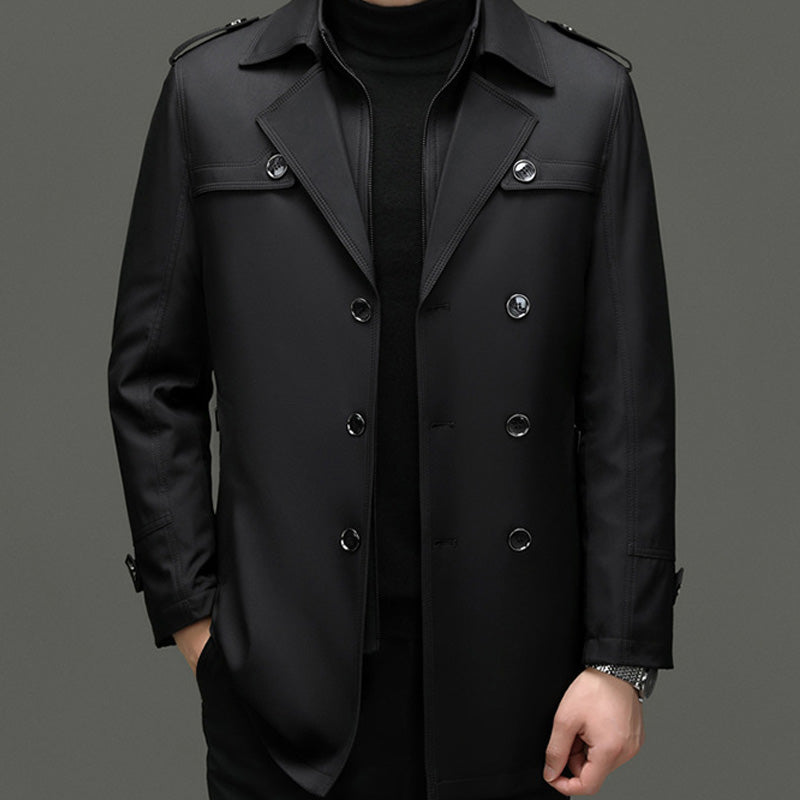 🔥Black-Friday-Mega-Angebot – 50 % Rabatt!🔥Mittellanger Trenchcoat für Herren mit herausnehmbarem Innenfutter