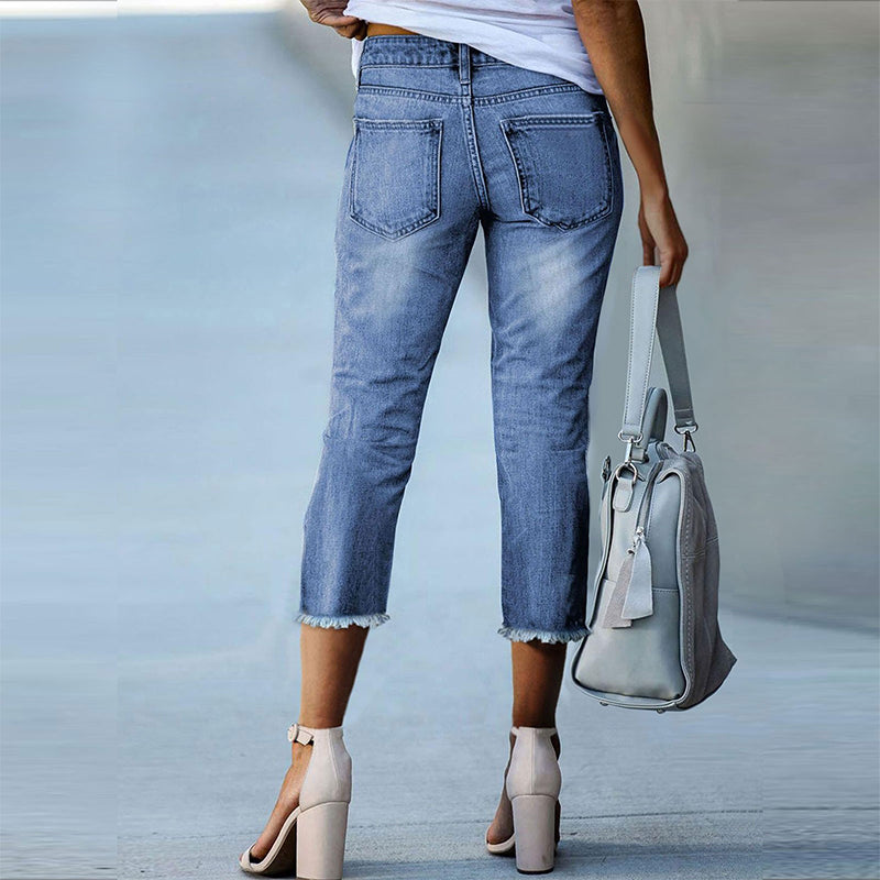 Modische High-Waist-Jeans für Damen