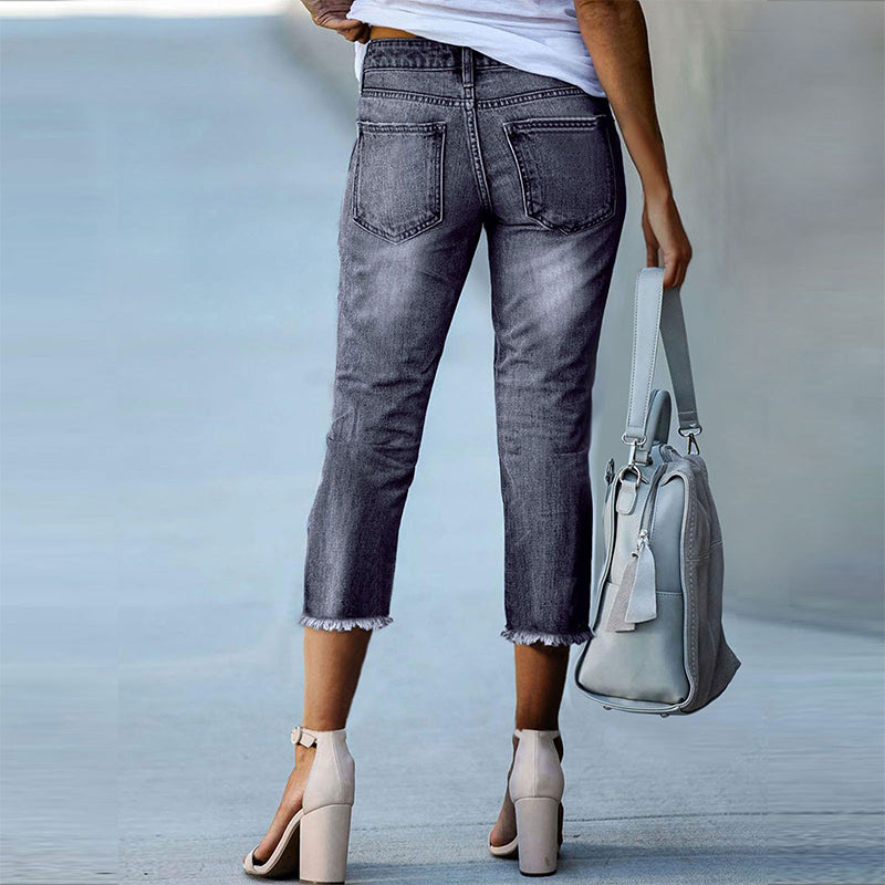 Modische High-Waist-Jeans für Damen