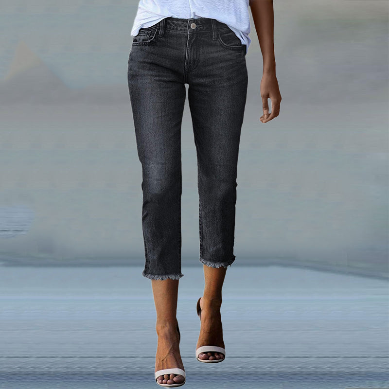 Modische High-Waist-Jeans für Damen