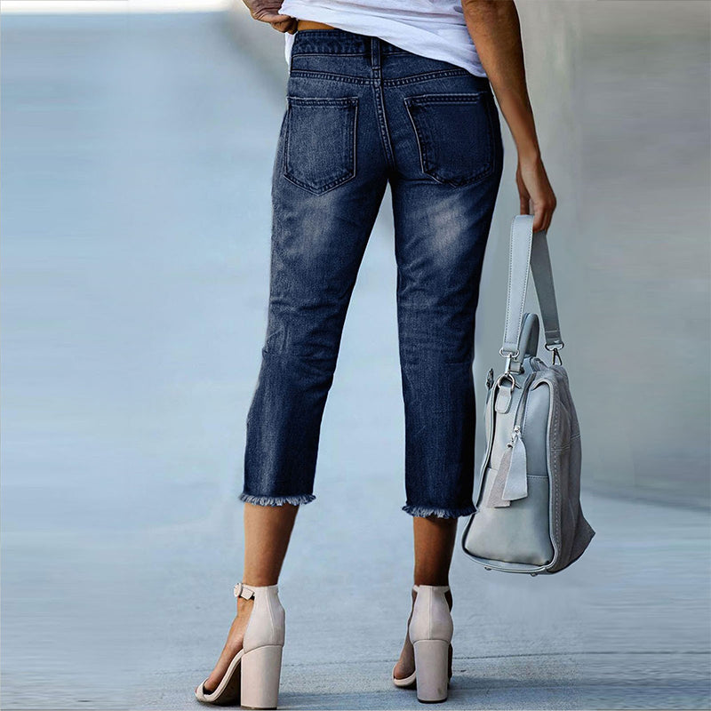 Modische High-Waist-Jeans für Damen
