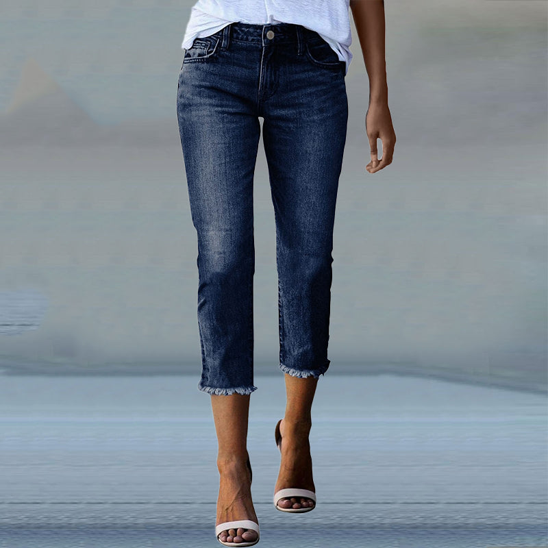 Modische High-Waist-Jeans für Damen