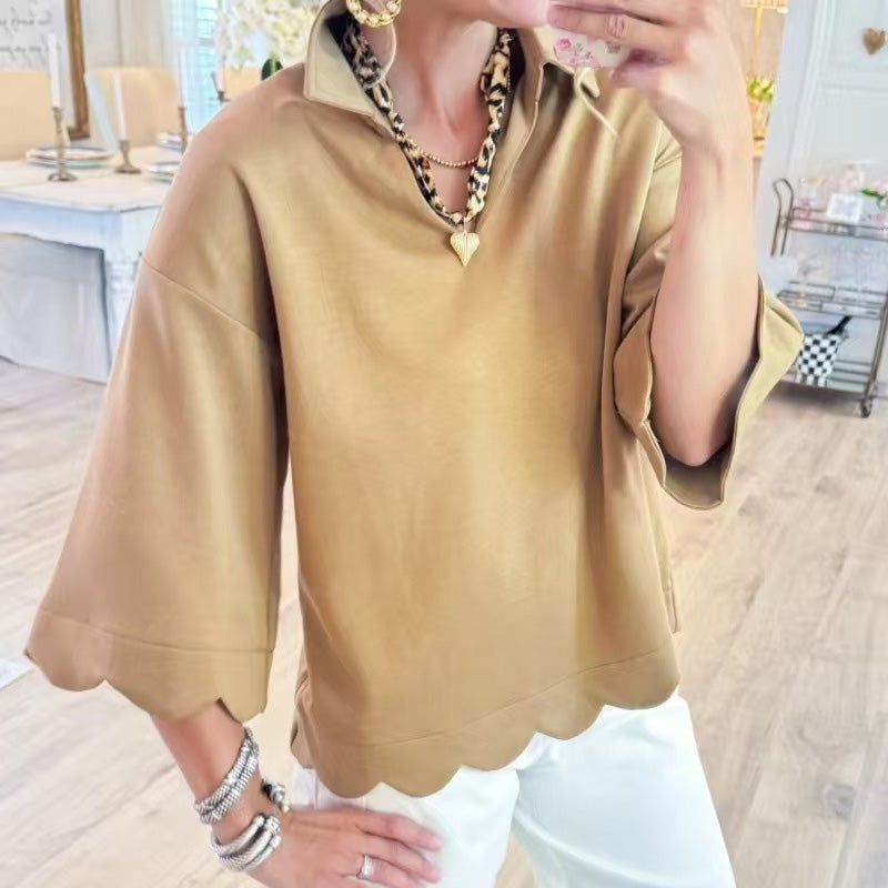 💗LETZTER TAG AKTION - 50% RABATT💗Casual Damen Top in Uni-Farbe