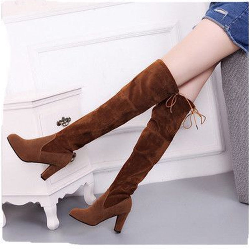 💗LETZTER TAG AKTION - 62% RABATT💗Elegante Overknee-Stiefel aus Kunstwildleder