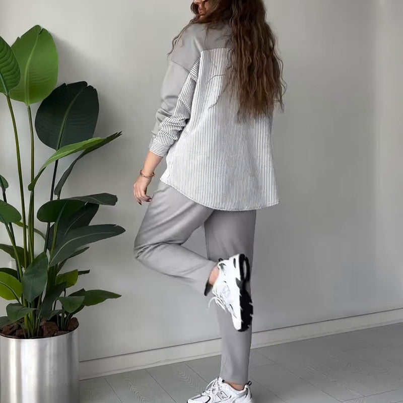 Damen 2-teiliges Lounge-Set mit Farbblock