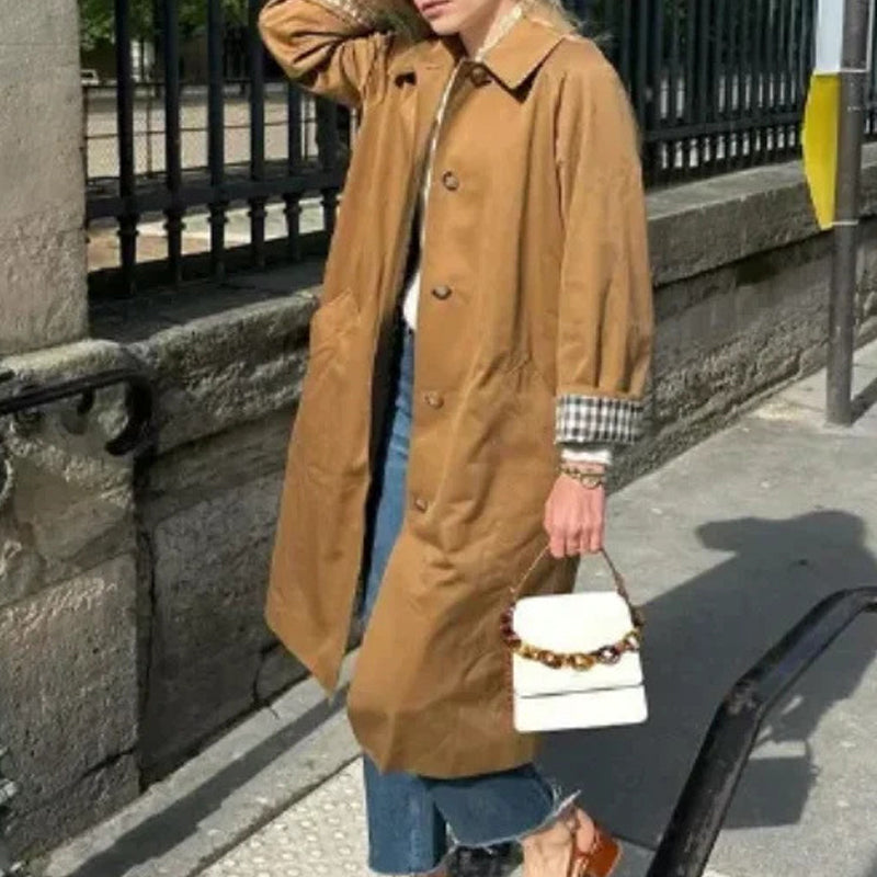 Einreihiger Trenchcoat mit Hemdkragen für Damen