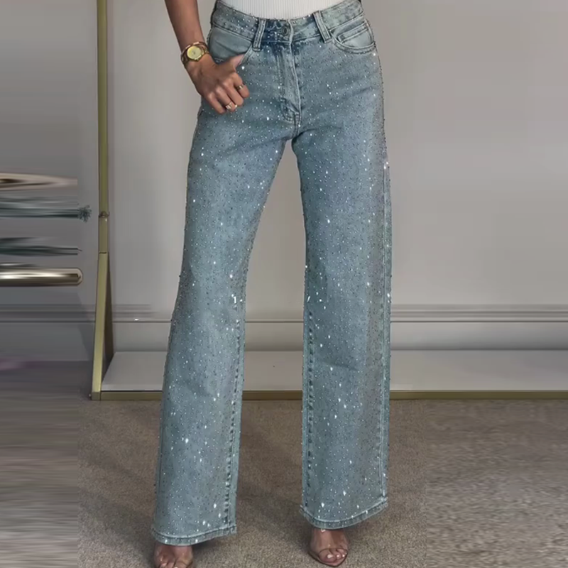 💖Black-Friday-Mega-Angebot – 55 % Rabatt!💖Gerade Jeans mit Zubehör🔥Kostenloser Versand
