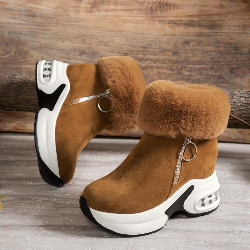 🔥Begrenzte Stückzahl verfügbar 50 % Rabatt✨Damenstiefeletten mit dicker Sohle und Futter👢