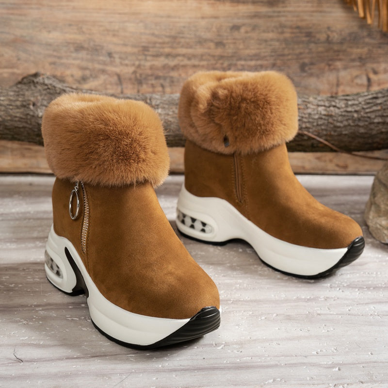 🔥Begrenzte Stückzahl verfügbar 50 % Rabatt✨Damenstiefeletten mit dicker Sohle und Futter👢
